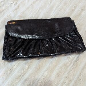Chic Black Textured Clutch